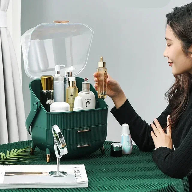 Dustproof Desktop Organizer – Clear Stack System