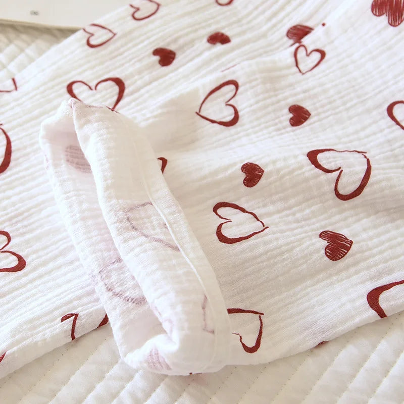 Double-Layer Cotton Sleepwear – Spring/Summer Set