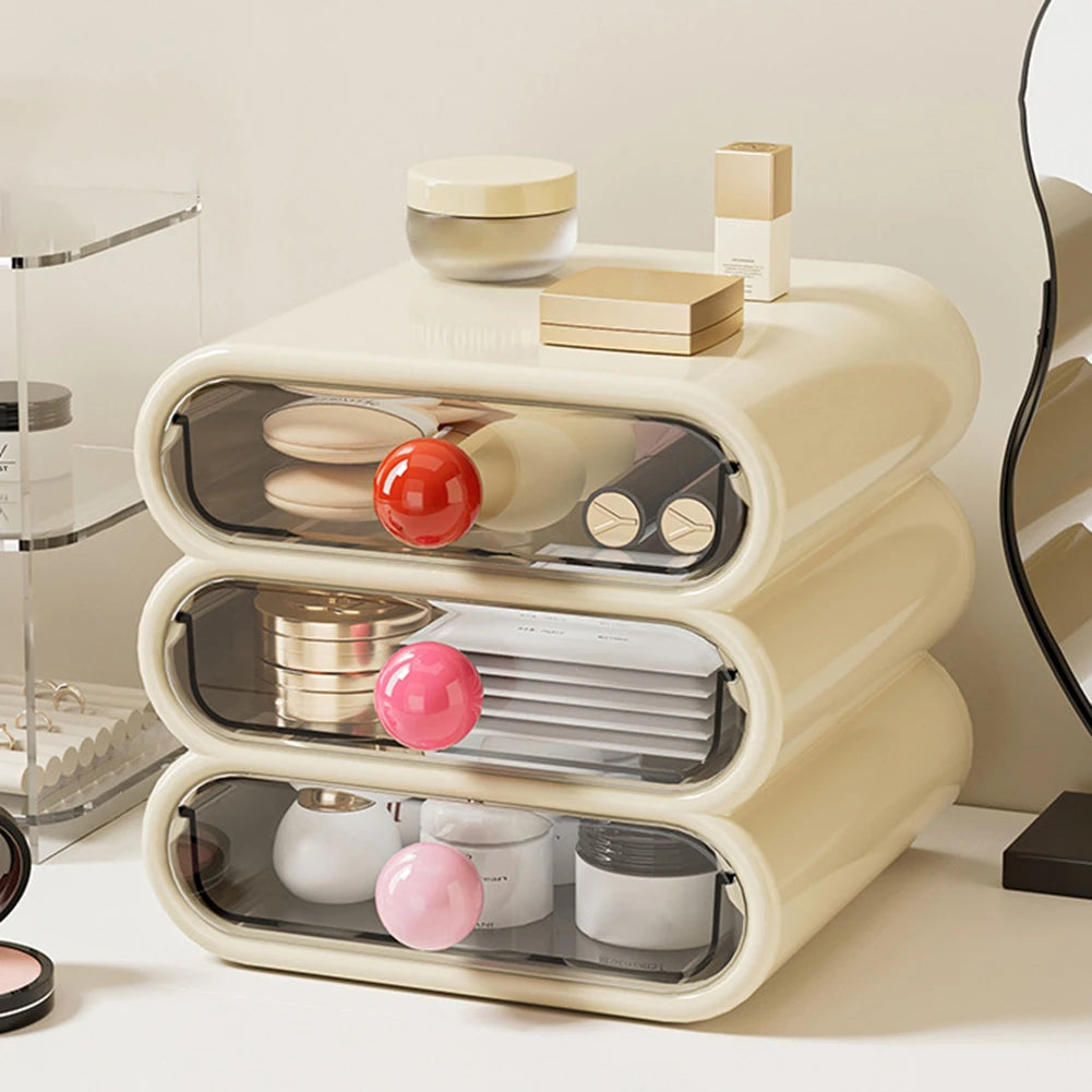 3-Drawer Stackable Vanity Organizer – Large Capacity