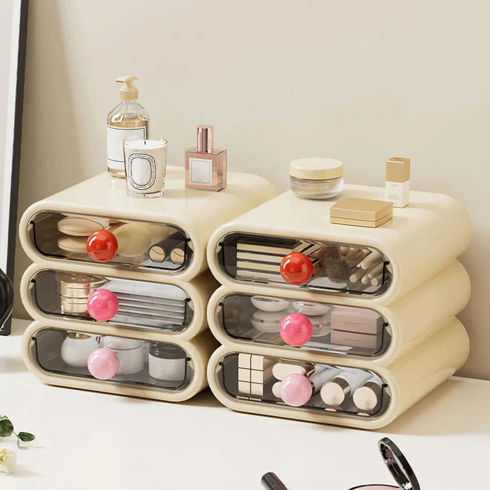 3-Drawer Stackable Vanity Organizer – Large Capacity