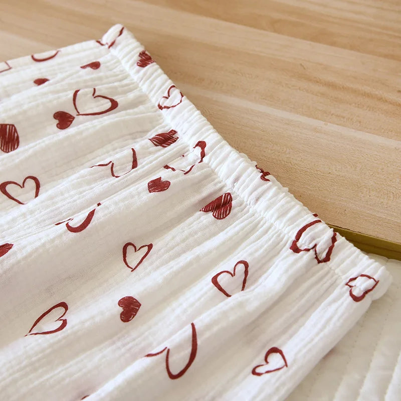 Double-Layer Cotton Sleepwear – Spring/Summer Set