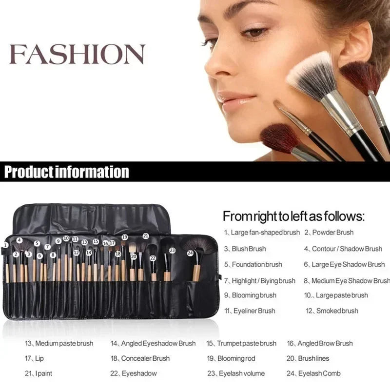 24-Piece Pro Makeup Brush Set – Full Toolkit