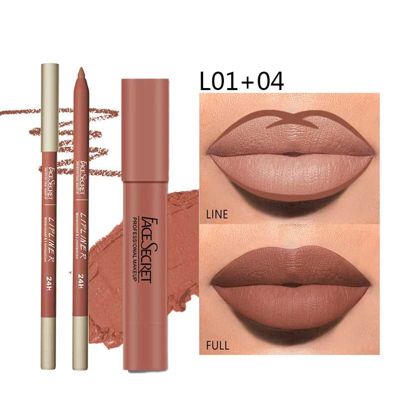 Matte Lip Kit Duo – Waterproof Liner + Lipstick