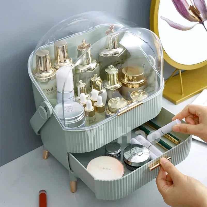 Dustproof Desktop Organizer – Clear Stack System