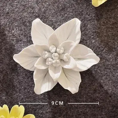 3D Ceramic Flower Wall Art – Aesthetic Home Accent