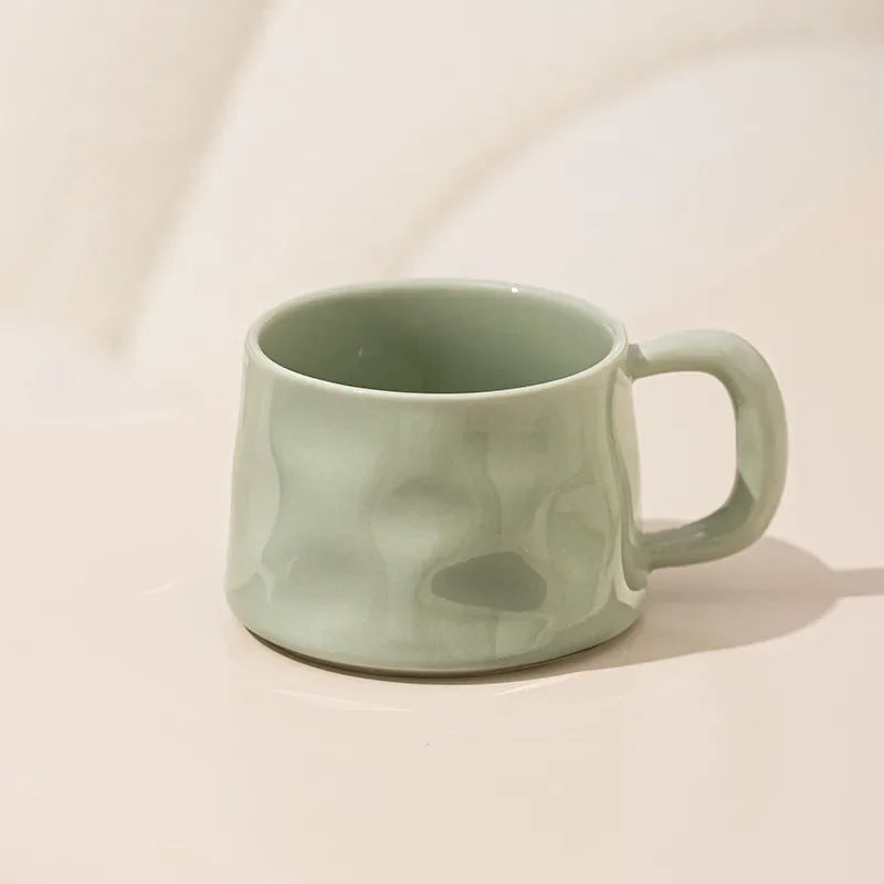 Cute Ceramic Coffee Cup & Saucer – Café Aesthetic