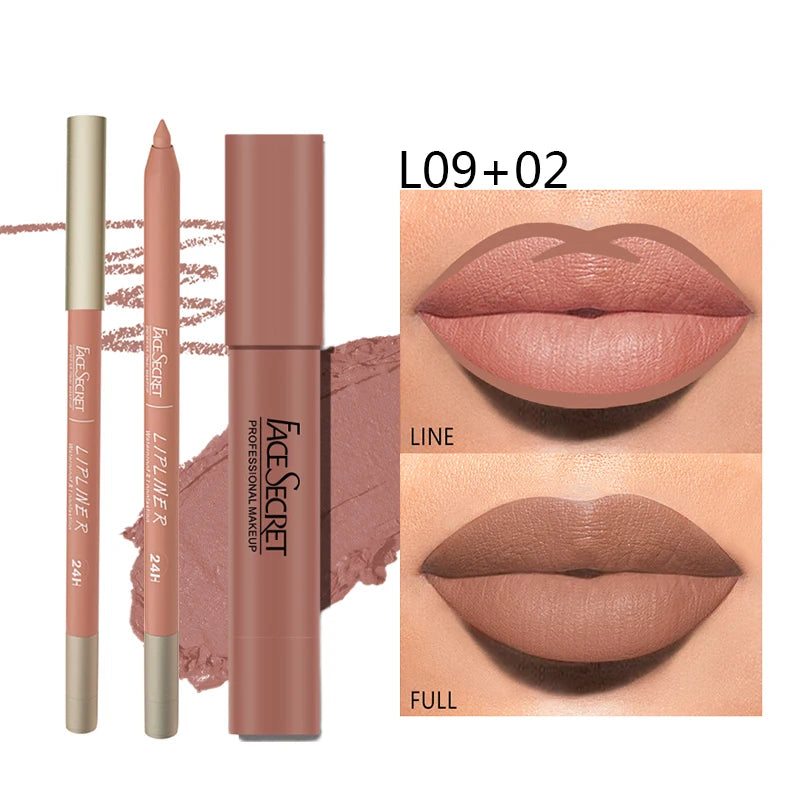 Matte Lip Kit Duo – Waterproof Liner + Lipstick