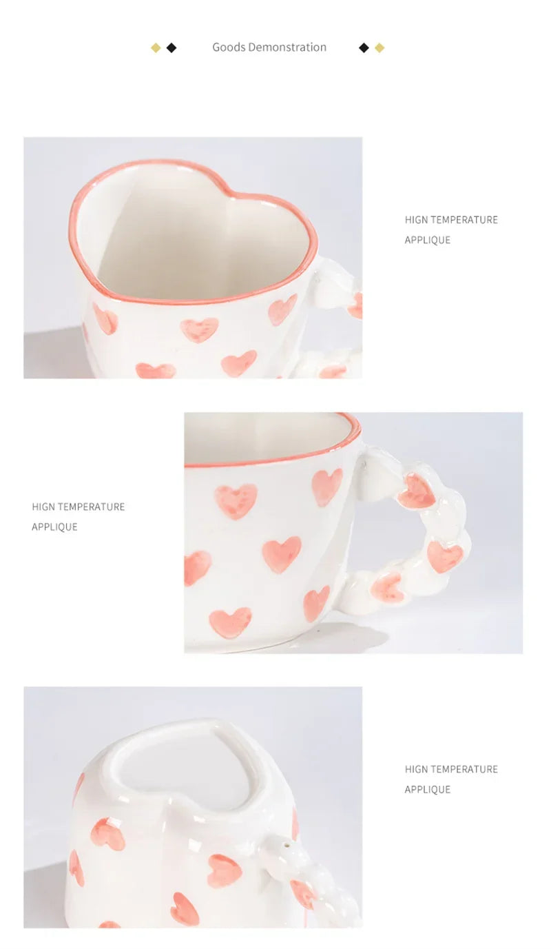 Heart Cup & Saucer – Cute INS Style