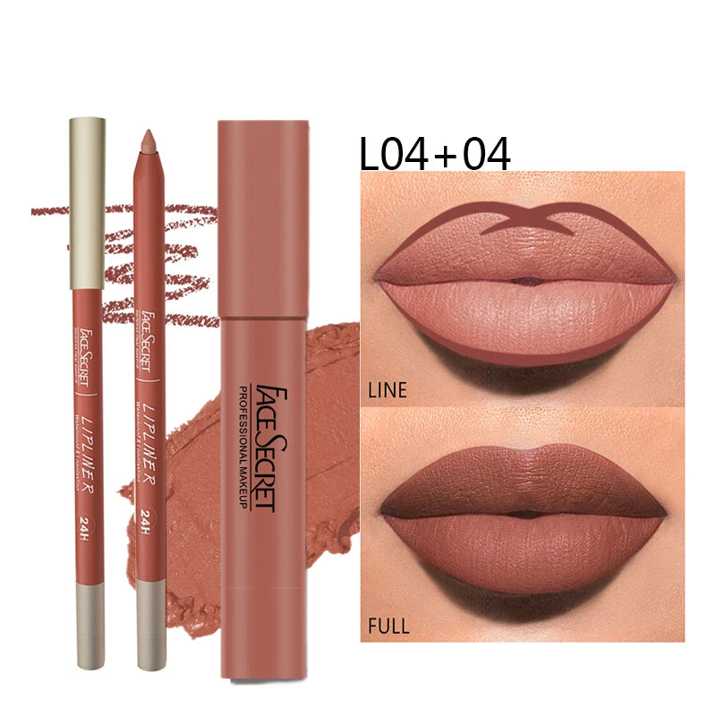 Matte Lip Kit Duo – Waterproof Liner + Lipstick
