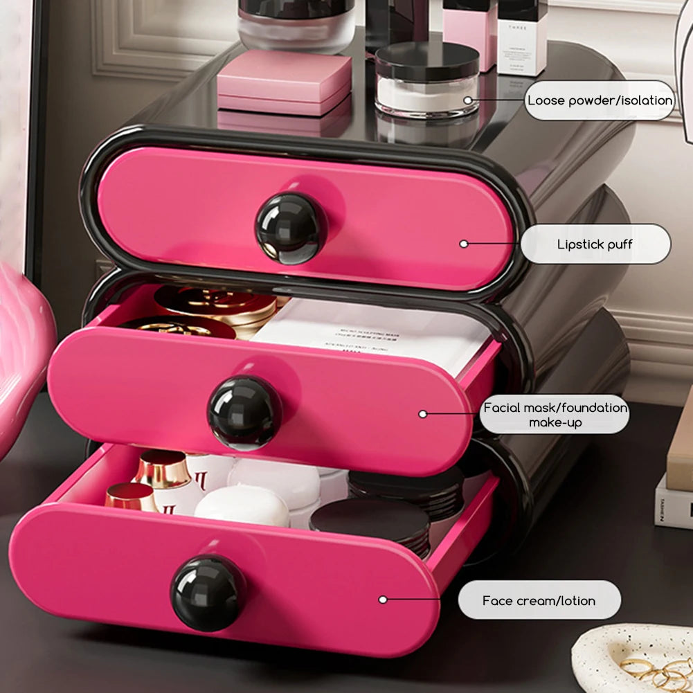 3-Drawer Stackable Vanity Organizer – Large Capacity