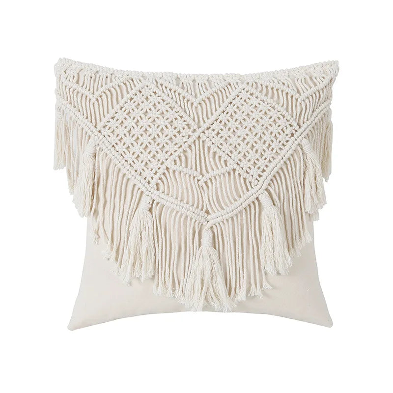 Vintage Geo Handwoven Cushion Cover – Cozy Rope Texture