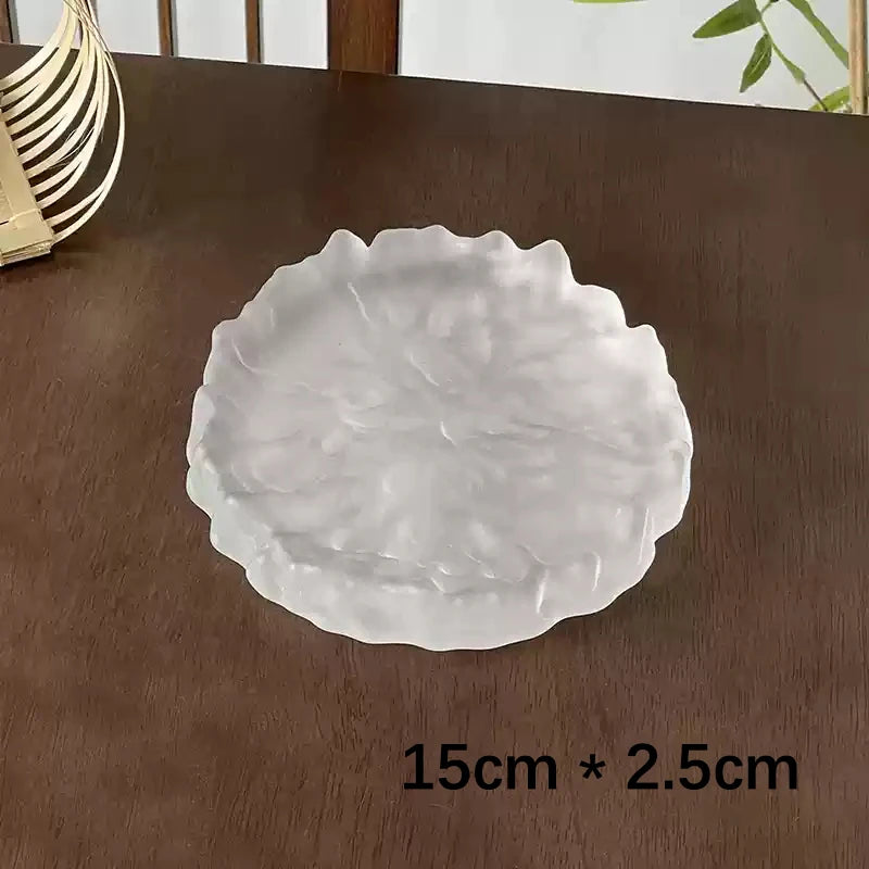 Frosted Glass Plate – Minimal Transparent Dinnerware