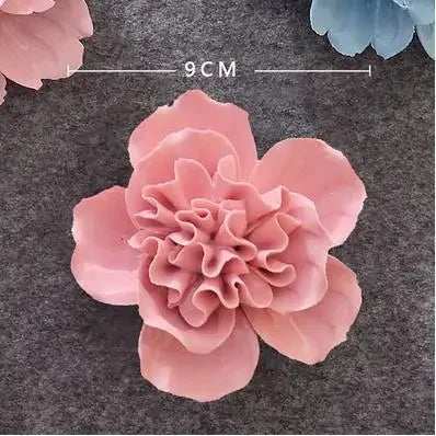 3D Ceramic Flower Wall Art – Aesthetic Home Accent