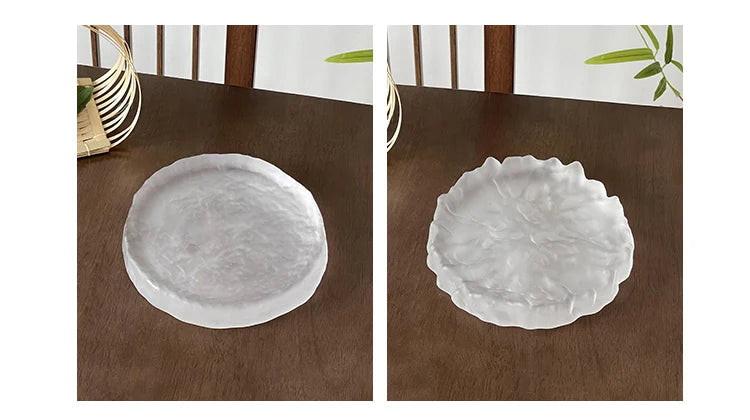Frosted Glass Plate – Minimal Transparent Dinnerware