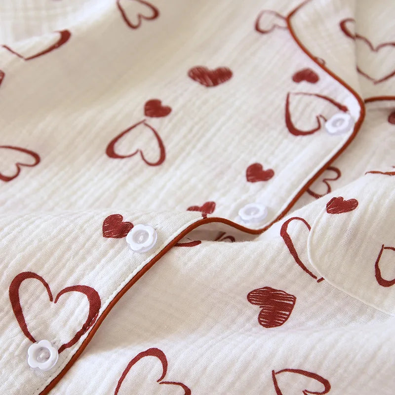 Double-Layer Cotton Sleepwear – Spring/Summer Set