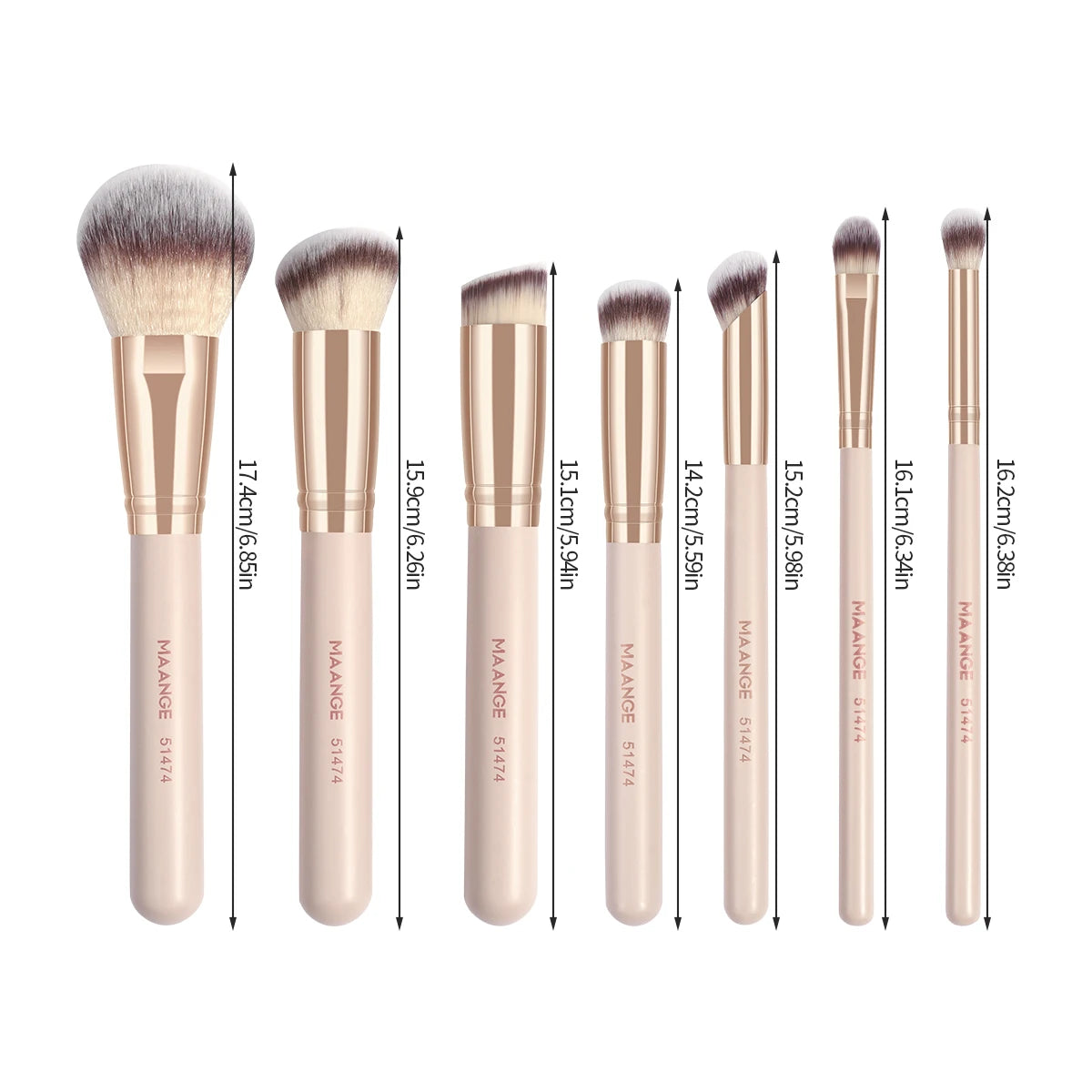 MAANGE 7-Piece Makeup Brush Set – Everyday Essentials