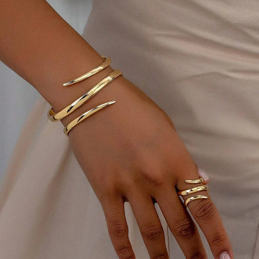 Bold Bracelet & Ring Set – Euro-American Style