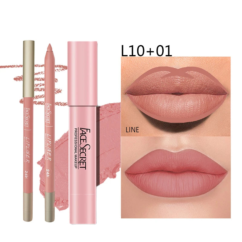 Matte Lip Kit Duo – Waterproof Liner + Lipstick