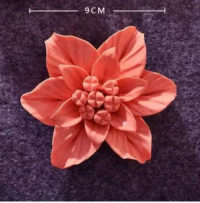 3D Ceramic Flower Wall Art – Aesthetic Home Accent