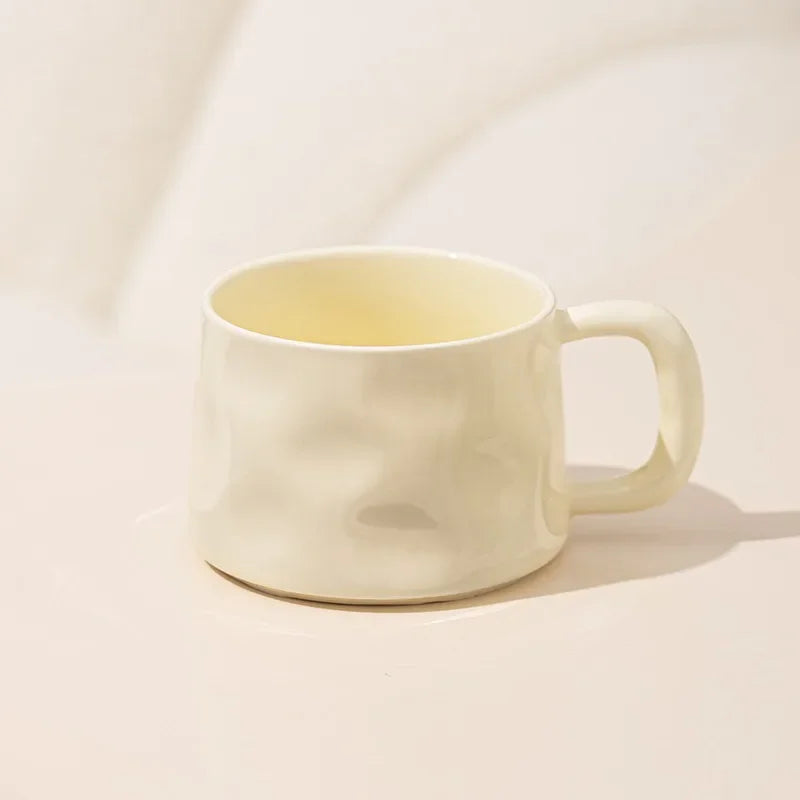 Cute Ceramic Coffee Cup & Saucer – Café Aesthetic
