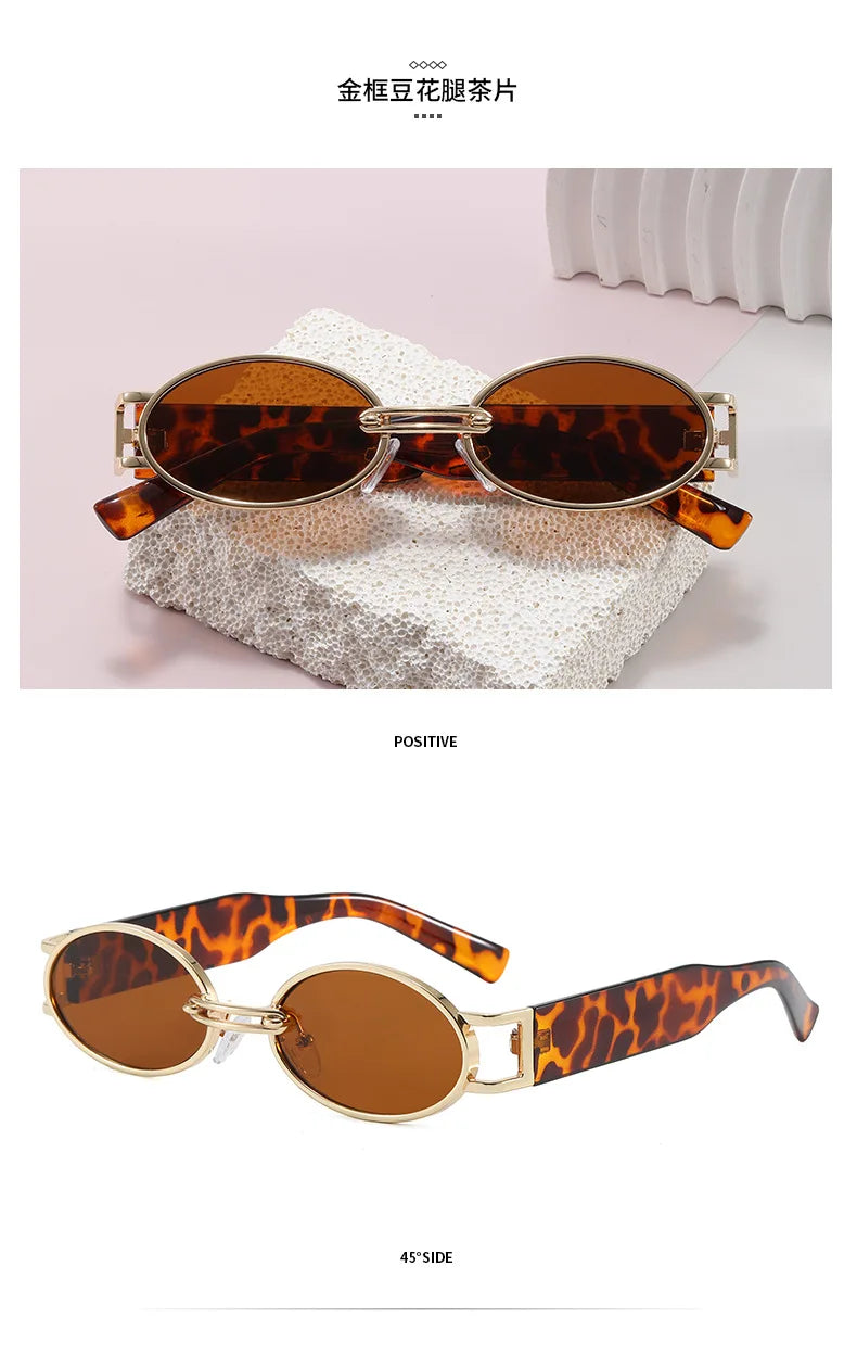 Retro Oval UV400 Sunglasses – Slim Vintage Silhouette