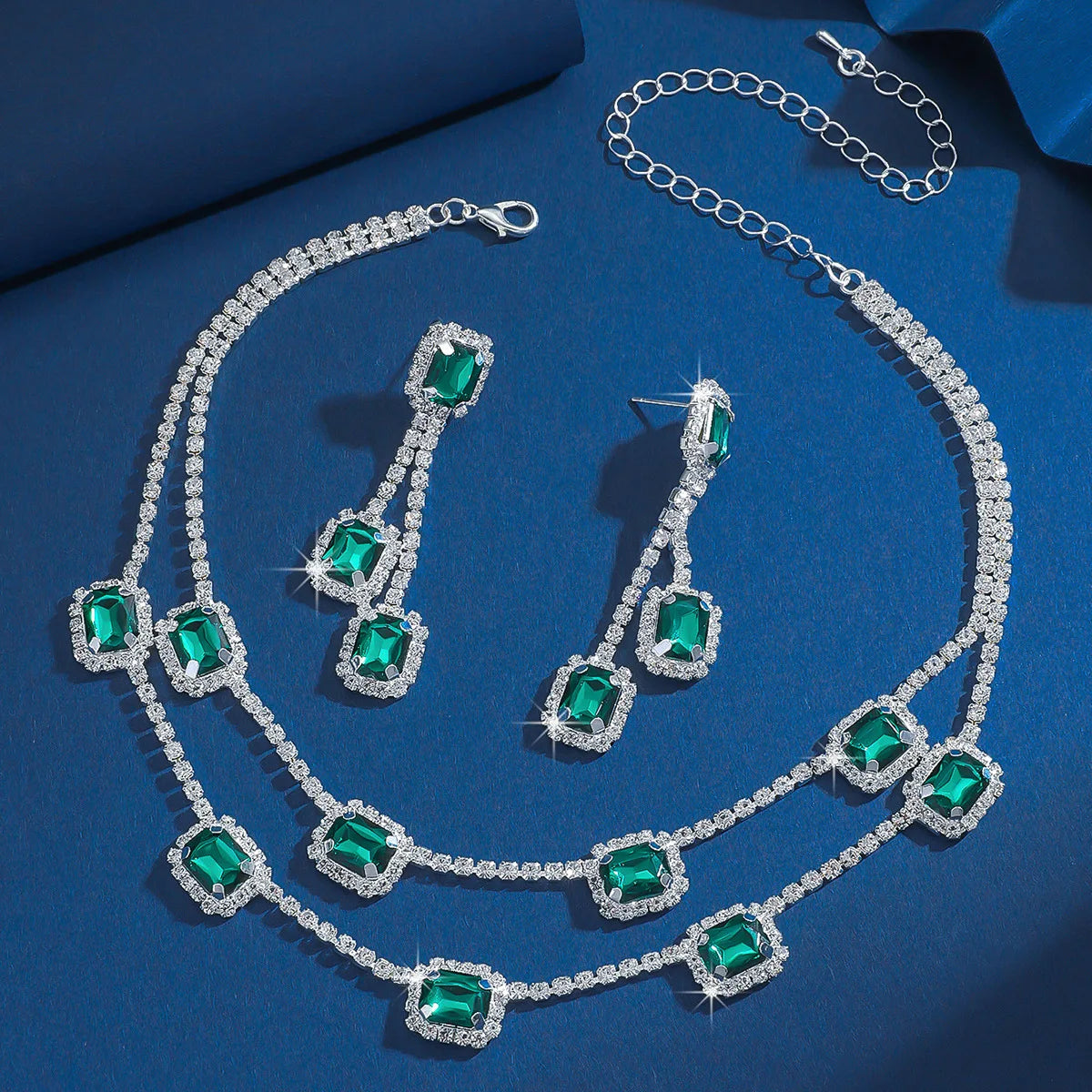 Crystal Jewelry Set (3-Piece) – Necklace & Earrings