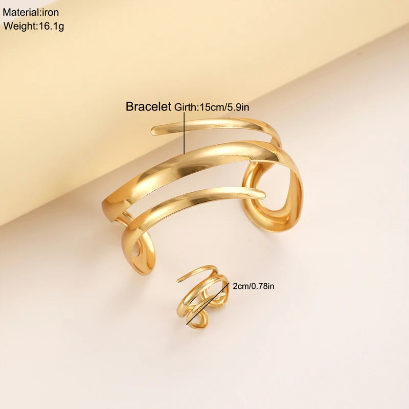 Bold Bracelet & Ring Set – Euro-American Style