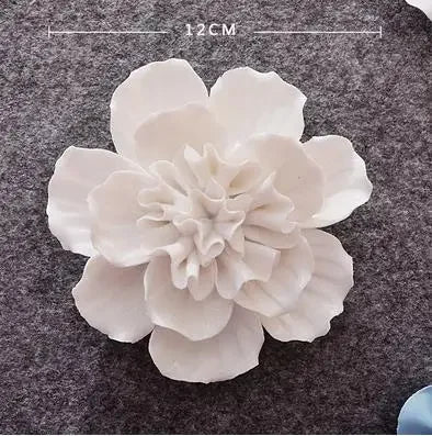 3D Ceramic Flower Wall Art – Aesthetic Home Accent