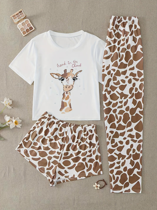 Giraffe Print Pajama Set – Wildly Cozy