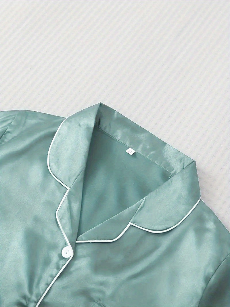 Luxury Satin 3-Piece PJ Set – Kimono, Cami & Shorts