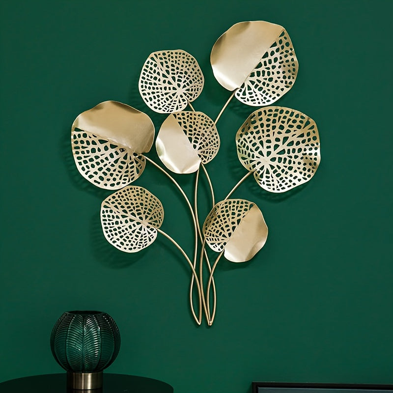 Golden Leaf Art Deco Wall Sign – Luxe Accent