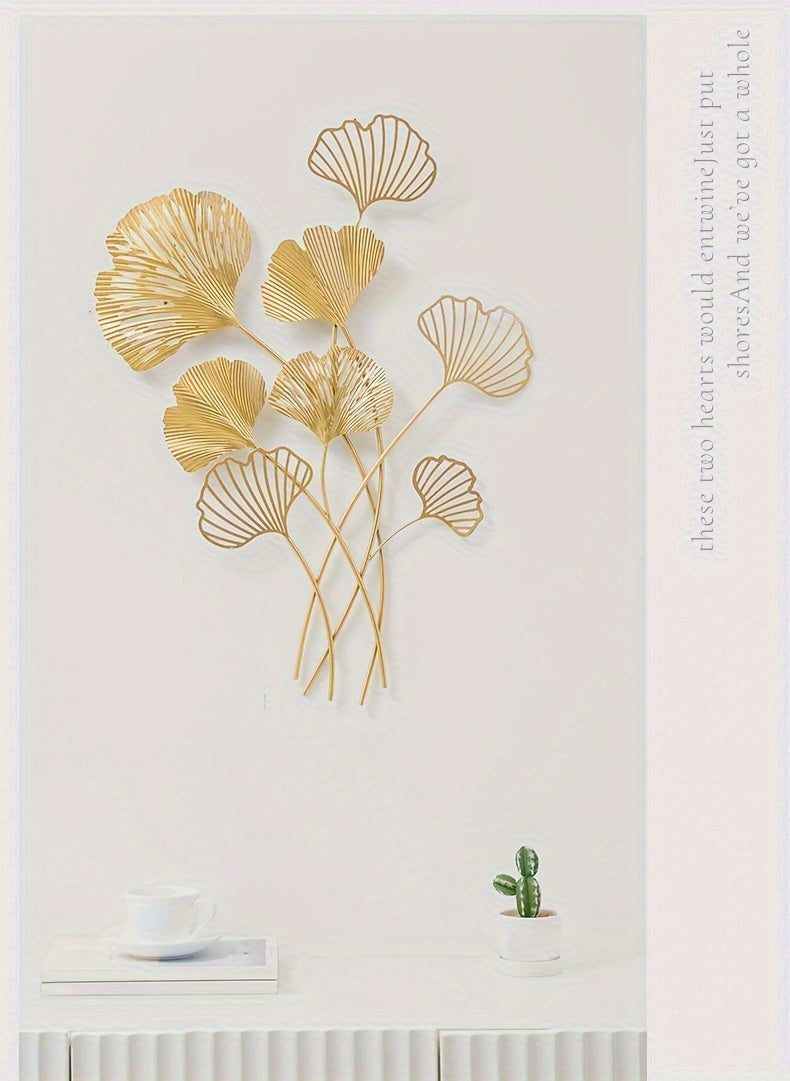 Golden Leaf Art Deco Wall Sign – Luxe Accent