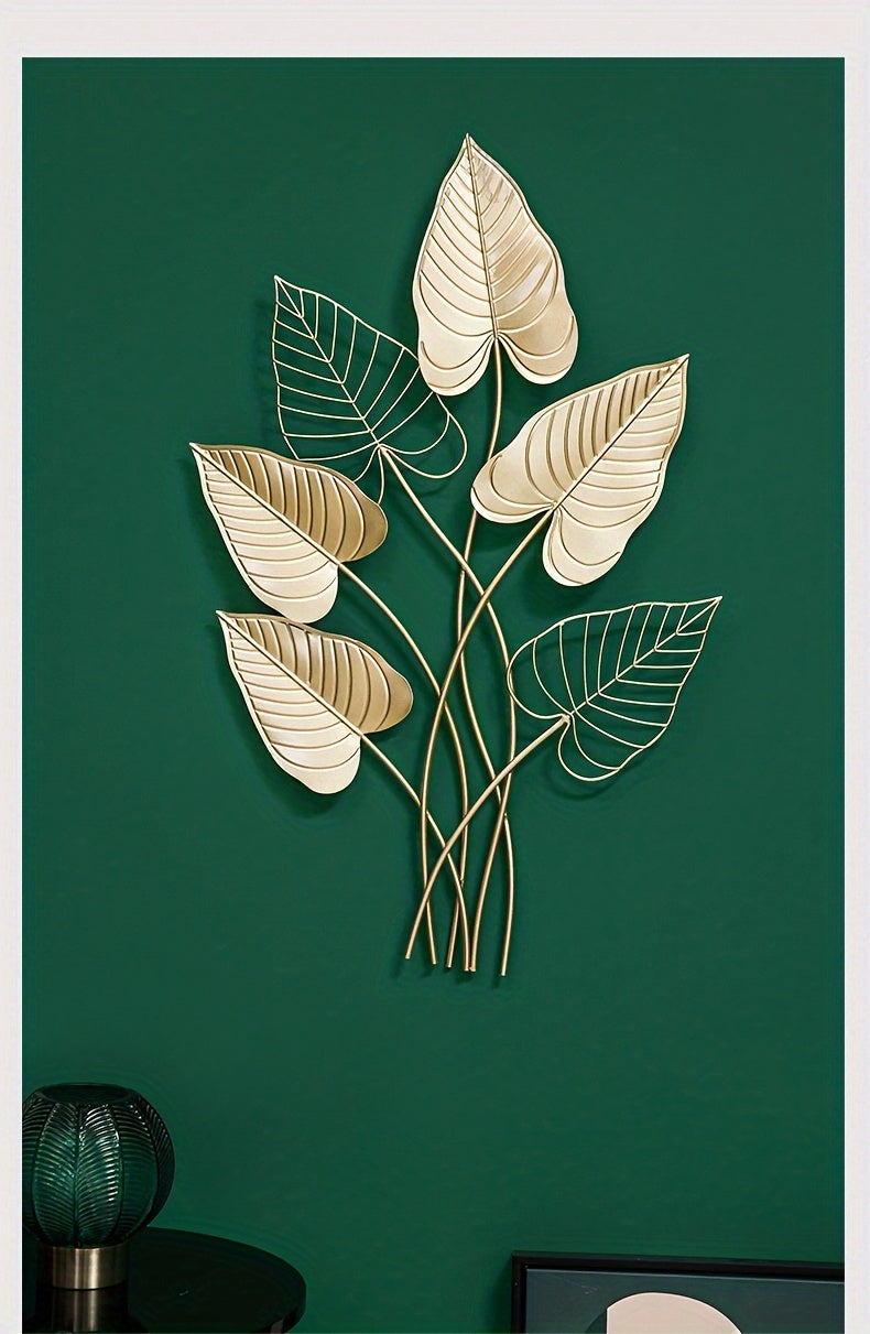 Golden Leaf Art Deco Wall Sign – Luxe Accent