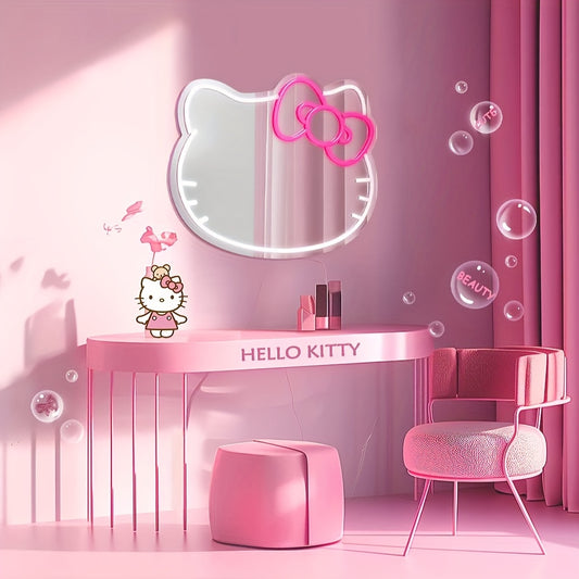 Cute Bow LED Neon Mirror – Adjustable Brightness