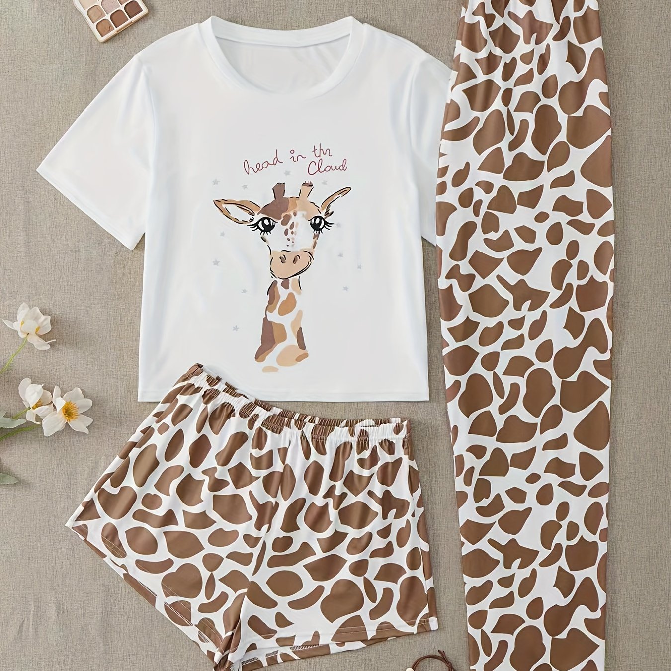Giraffe Print Pajama Set – Wildly Cozy