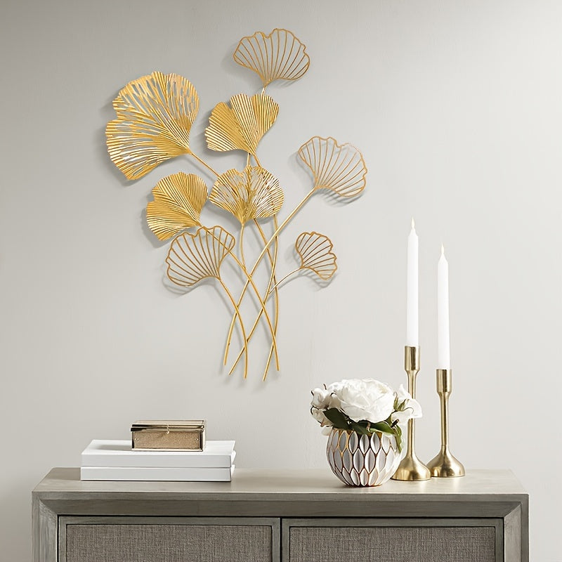 Golden Leaf Art Deco Wall Sign – Luxe Accent