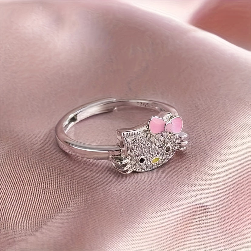 Hello Kitty Open Ring – Adjustable Cute Classic