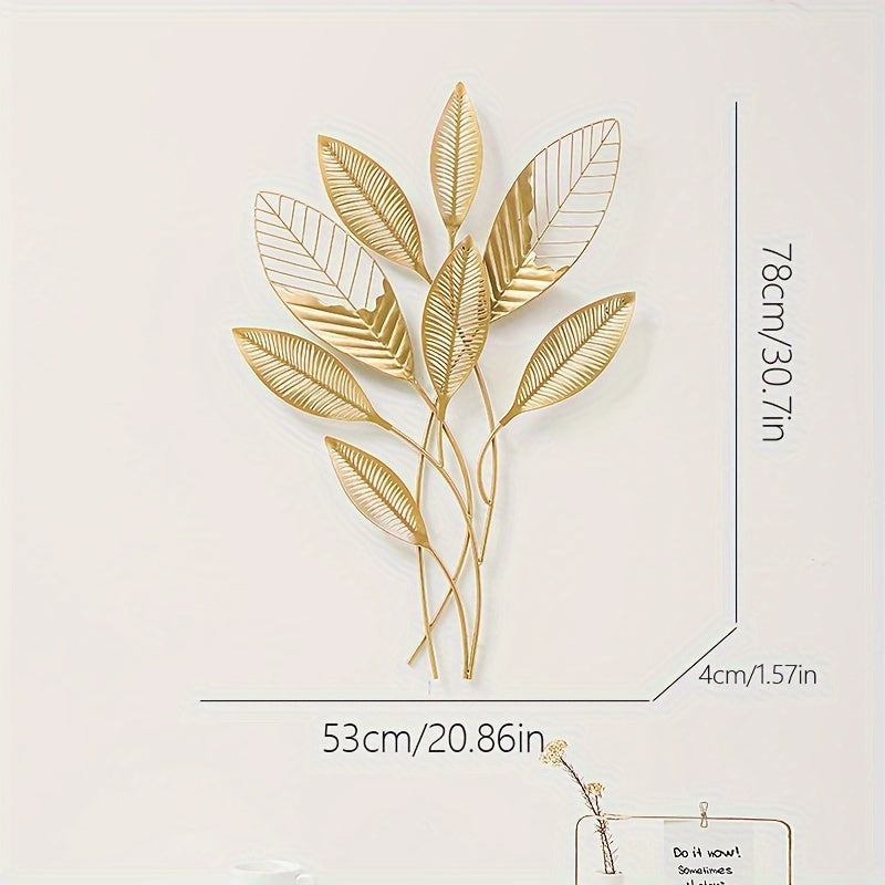 Golden Leaf Art Deco Wall Sign – Luxe Accent